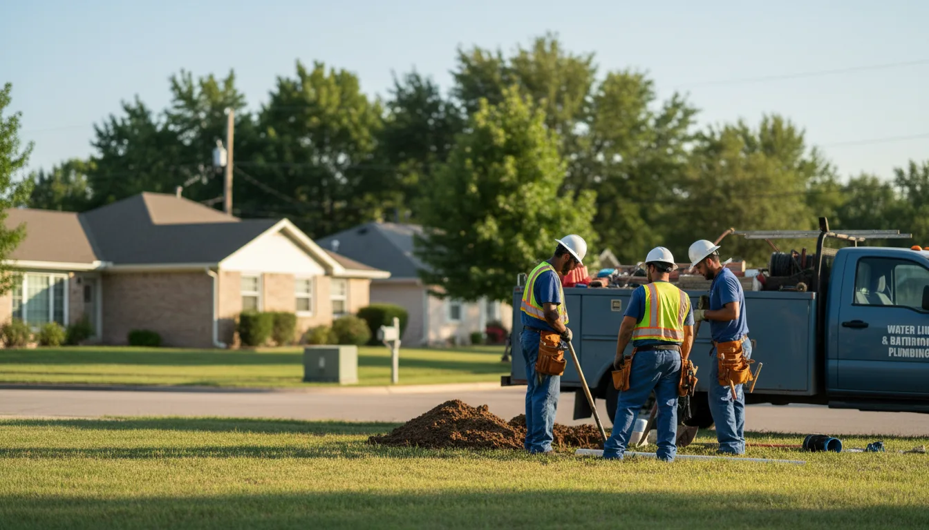 Residential water line and bathroom plumbing service in Goliad, TX